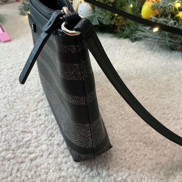 Kate Spade Black and Gray Striped Bag - Picture 3 of 11